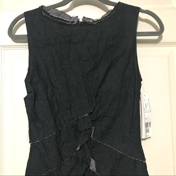 NWT $320 Nicole Miller Studio | Distressed Raw Edges Tier Crinkle Bodycon Dress - Picture 3 of 13